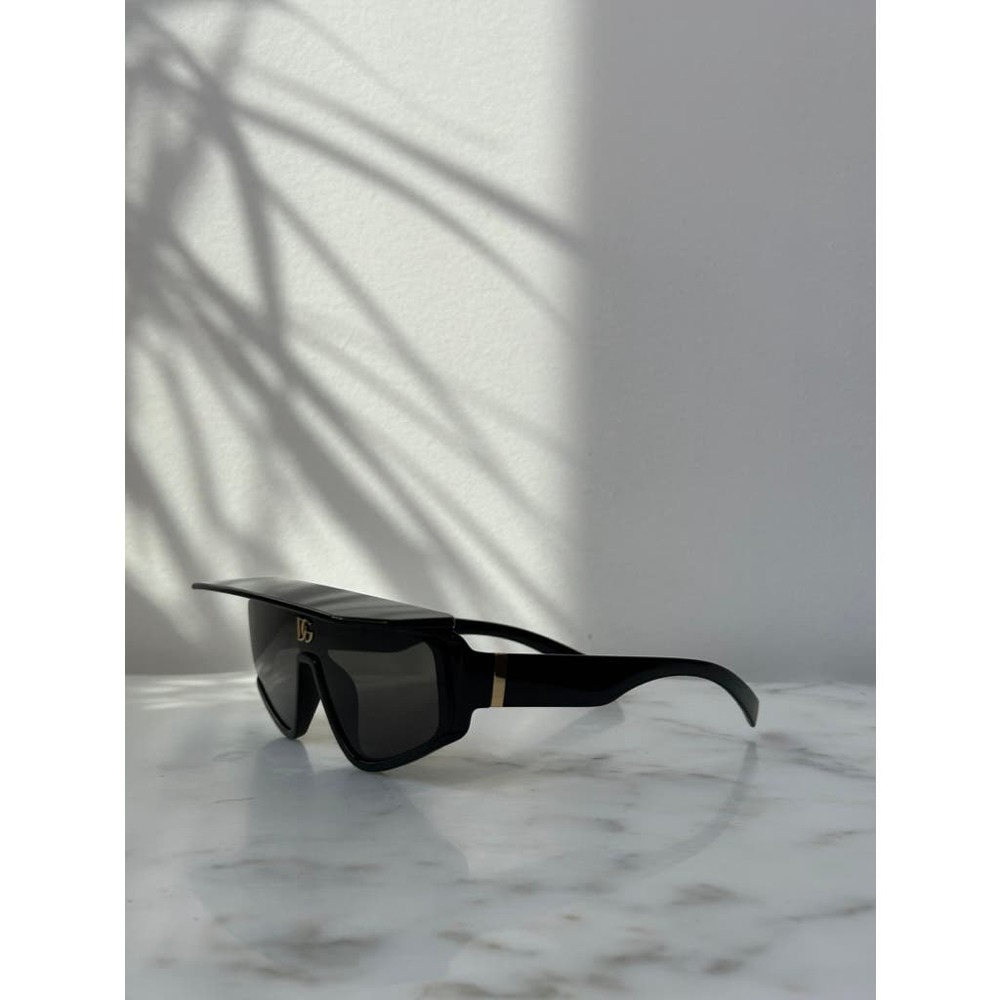 Dolce & Gabbana Oversized Black Shield Sunglasses - Picture 7 of 14